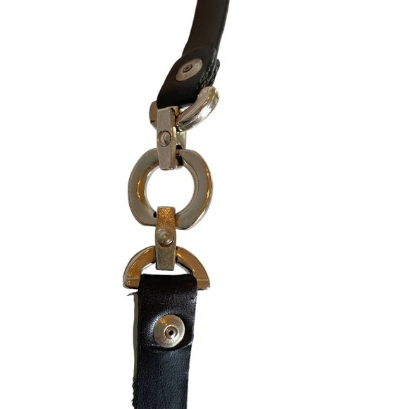 Carlisle Vintage Skinny Black Green Zebra Calf Hair Leather Fashion Belt Sz M - Picture 8 of 10